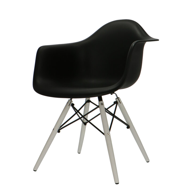 POPfurniture Chaise POP DAW Pieds Blancs Noir