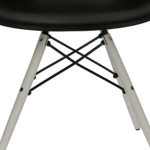 POPfurniture Chaise POP DAW Pieds Blancs Noir