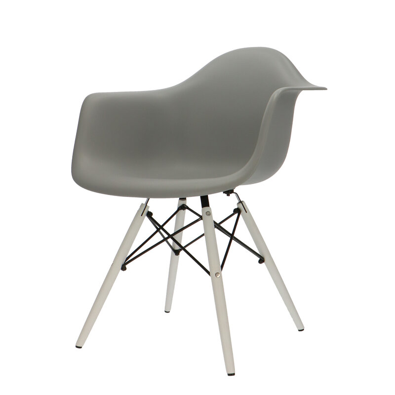 POPfurniture POP Stuhl DAW Weißes Untergestell Grau