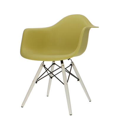 Chaise POP DAW Pieds Blancs Vert olive