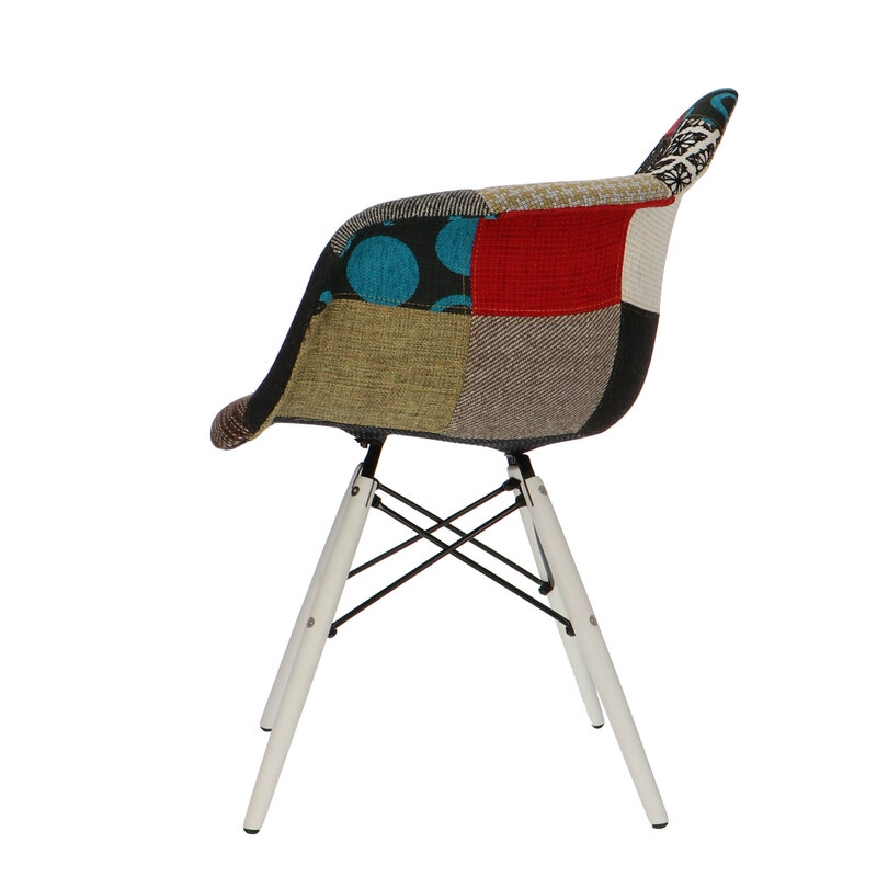 POPfurniture POP Stol DAW Hvid Chassis Patchwork