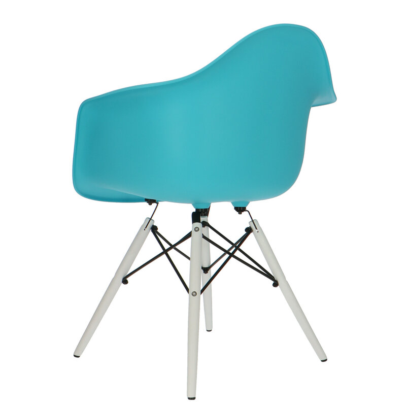 POPfurniture Chaise POP DAW Pieds Blancs Turquoise