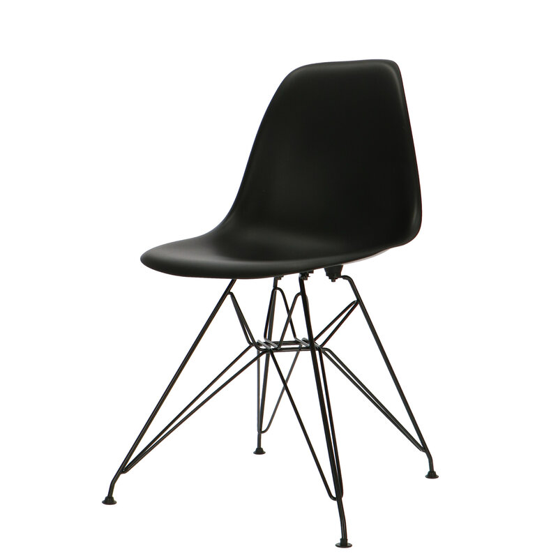 POPfurniture POP Stuhl DSR Schwarzes Untergestell Schwarz