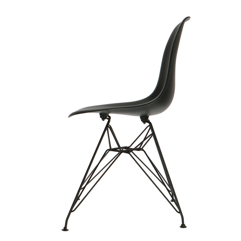 POPfurniture POP Stuhl DSR Schwarzes Untergestell Schwarz