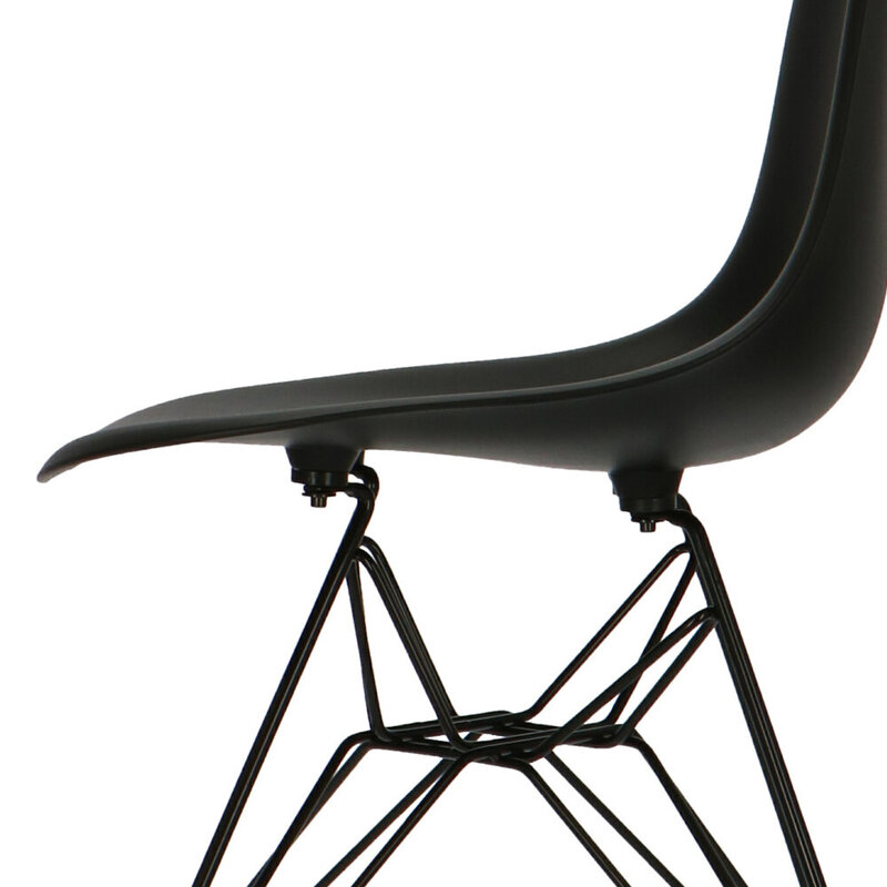 POPfurniture POP Stuhl DSR Schwarzes Untergestell Schwarz