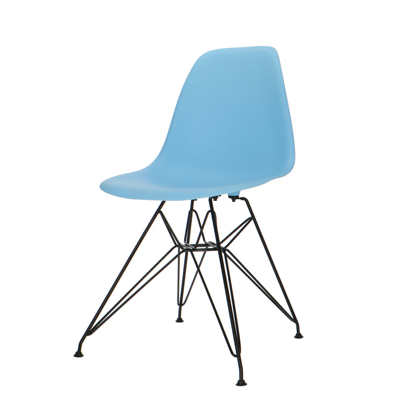 POPfurniture POP Stuhl DSR Schwarzes Untergestell Blau