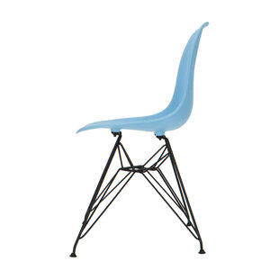 POPfurniture POP Stuhl DSR Schwarzes Untergestell Blau