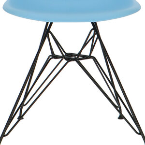 POPfurniture Chaise POP DSR Pieds Noirs Bleu