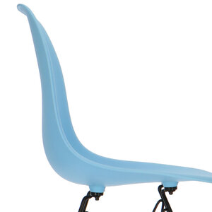 POPfurniture Chaise POP DSR Pieds Noirs Bleu