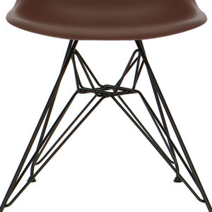 POPfurniture POP Stuhl DSR Schwarzes Untergestell Braun