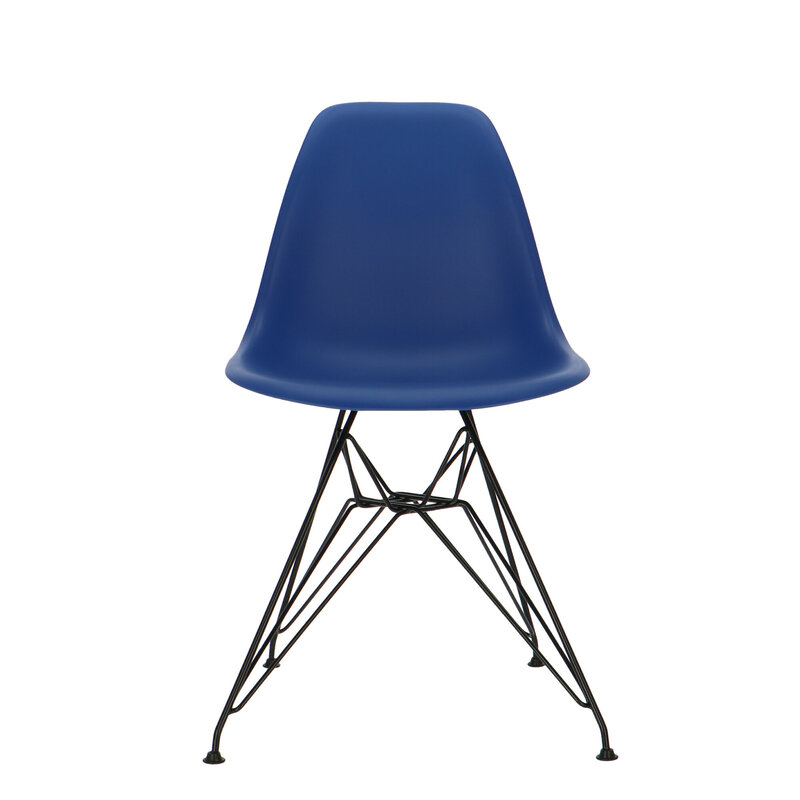 POPfurniture Chaise POP DSR Pieds Noirs Bleu Foncé