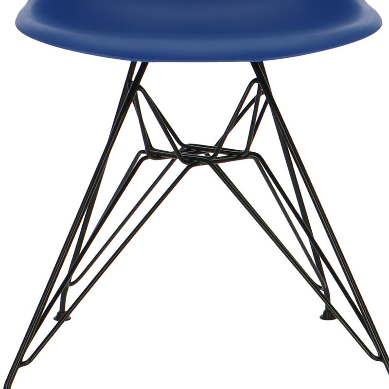 POPfurniture POP Stuhl DSR Schwarzes Untergestell Dunkelblau