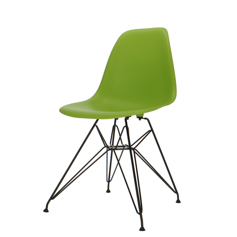 POPfurniture POP Stuhl DSR Schwarzes Untergestell Grün