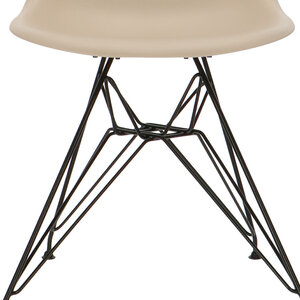 POPfurniture POP Stuhl DSR Schwarzes Untergestell Greige