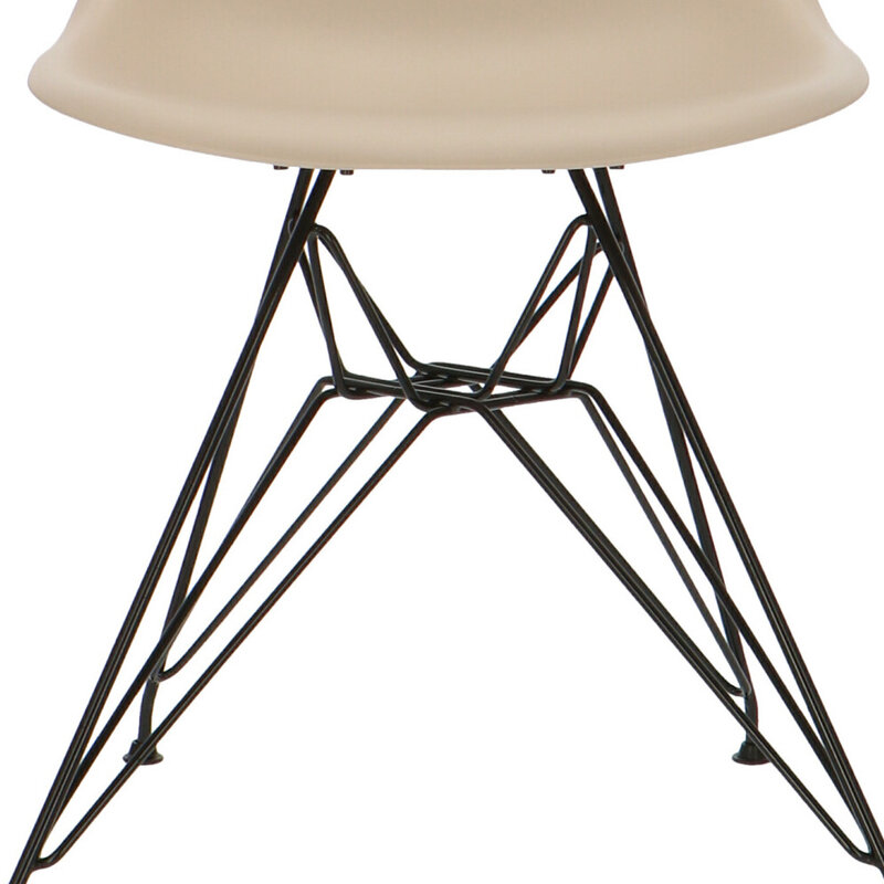 POPfurniture POP Stuhl DSR Schwarzes Untergestell Greige