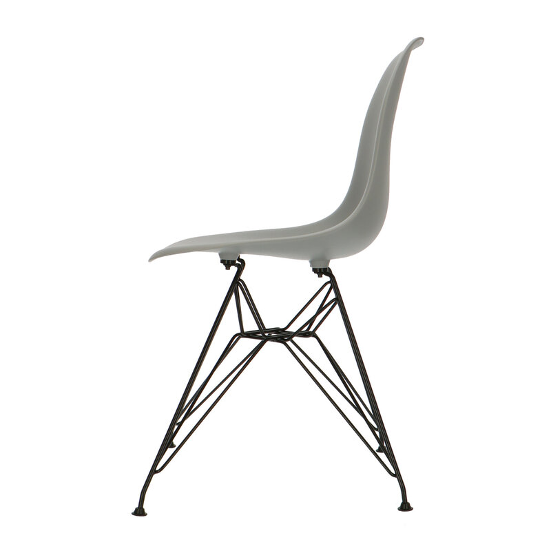 POPfurniture Chaise POP DSR Pieds Noirs Gris