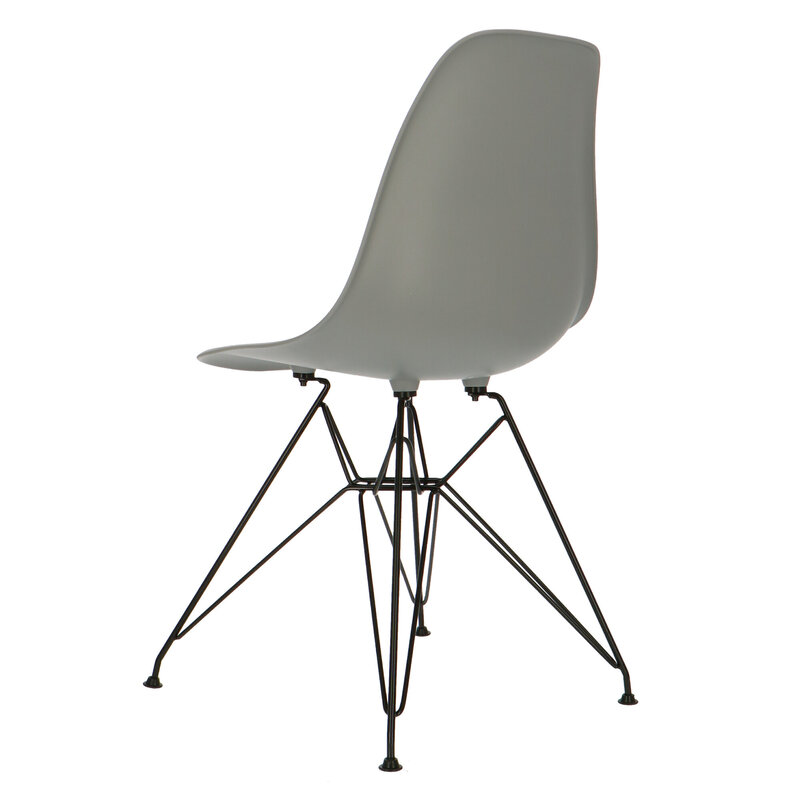 POPfurniture POP Stuhl DSR Schwarzes Untergestell Grau