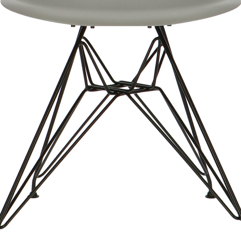 POPfurniture POP Stuhl DSR Schwarzes Untergestell Grau