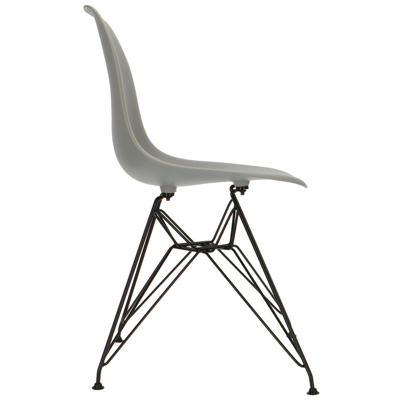 POPfurniture Chaise POP DSR Pieds Noirs Gris