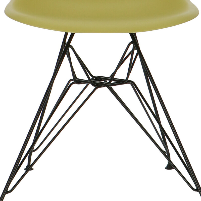 POPfurniture Chaise POP DSR Pieds Noirs Vert olive