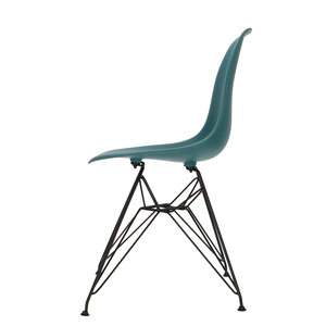 POPfurniture POP Stuhl DSR Schwarzes Untergestell Petrolblau