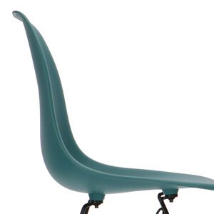 POPfurniture Chaise POP DSR Pieds Noirs Bleu Petrole