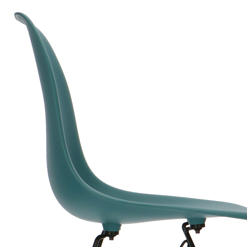 POPfurniture POP Stuhl DSR Schwarzes Untergestell Petrolblau