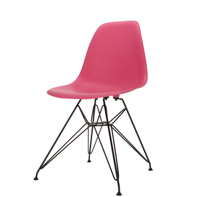 POPfurniture Chaise POP DSR Pieds Noirs Rose Chaise POP DSR Pieds Noirs Rose