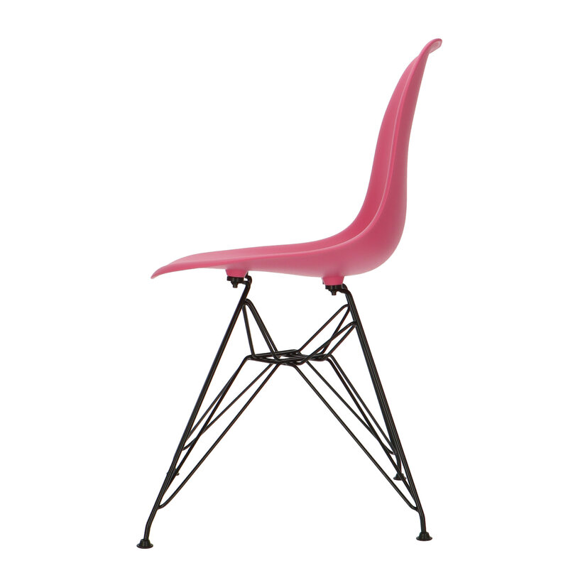 POPfurniture Chaise POP DSR Pieds Noirs Rose