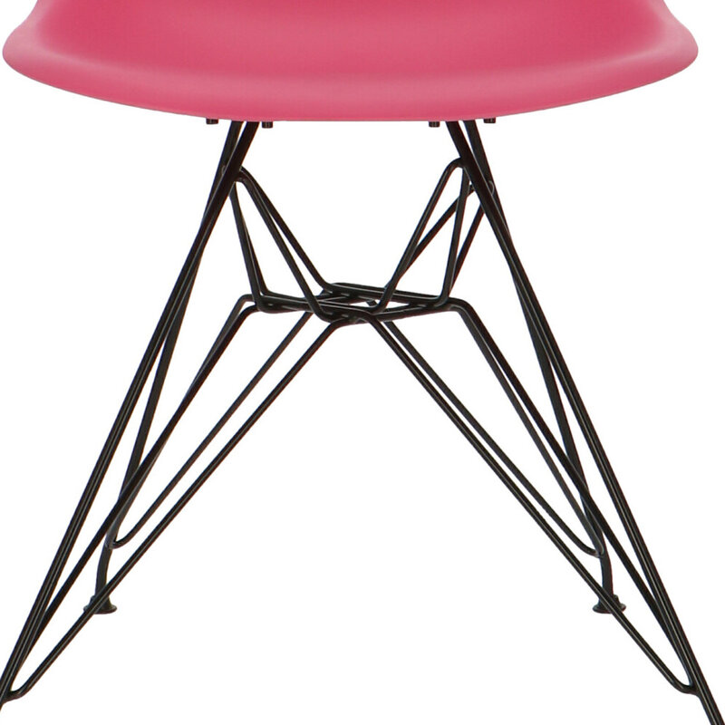 POPfurniture POP Stuhl DSR Schwarzes Untergestell Rosa