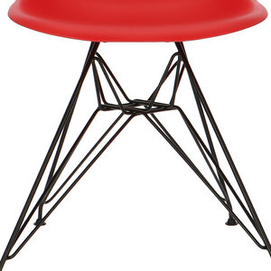 POPfurniture Chaise POP DSR Pieds Noirs Rouge