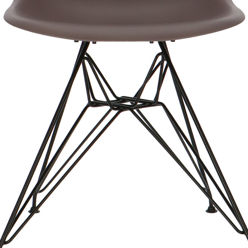 POPfurniture Chaise POP DSR Pieds Noirs Taupe