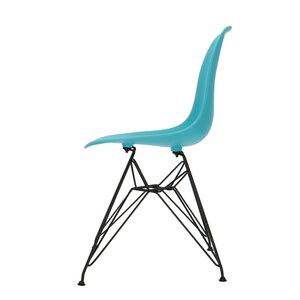 POPfurniture Chaise POP DSR Pieds Noirs Turquoise