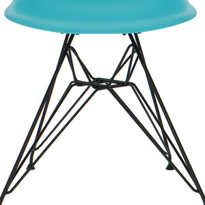 POPfurniture Chaise POP DSR Pieds Noirs Turquoise