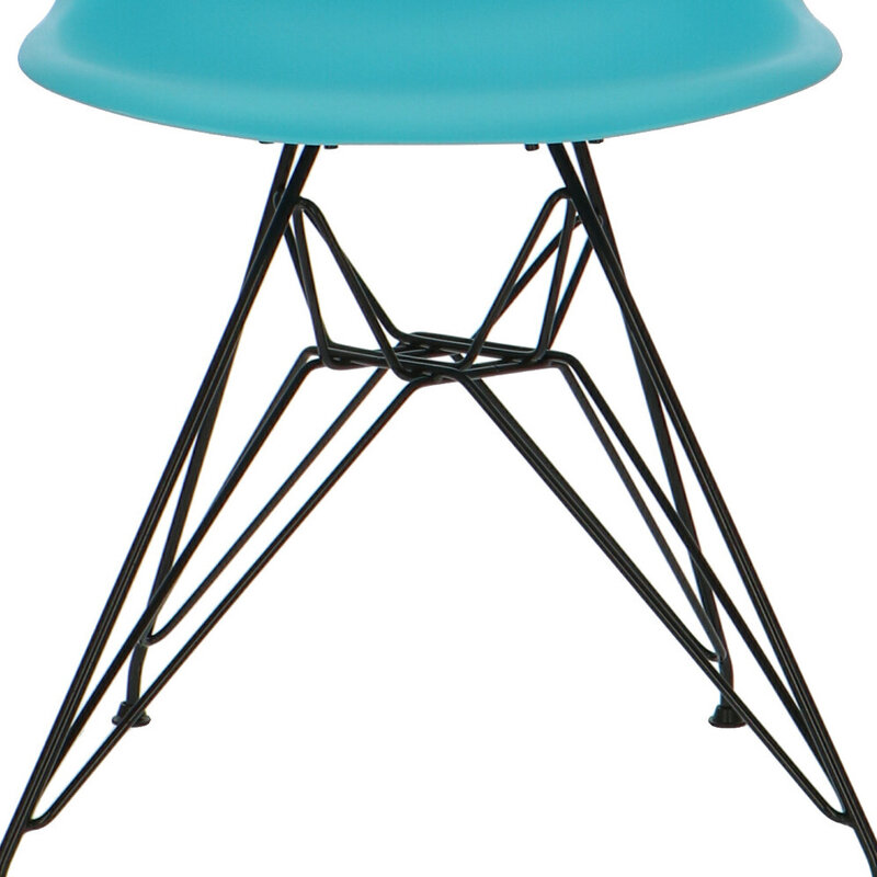 POPfurniture POP Chair DSR Black Base Turquoise