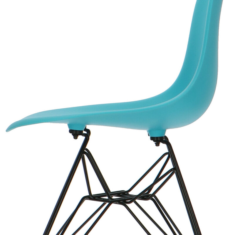 POPfurniture POP Chair DSR Black Base Turquoise