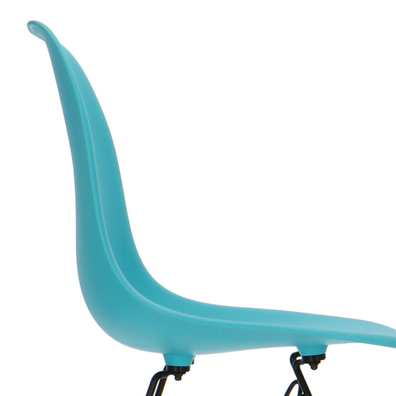POPfurniture POP Chair DSR Black Base Turquoise