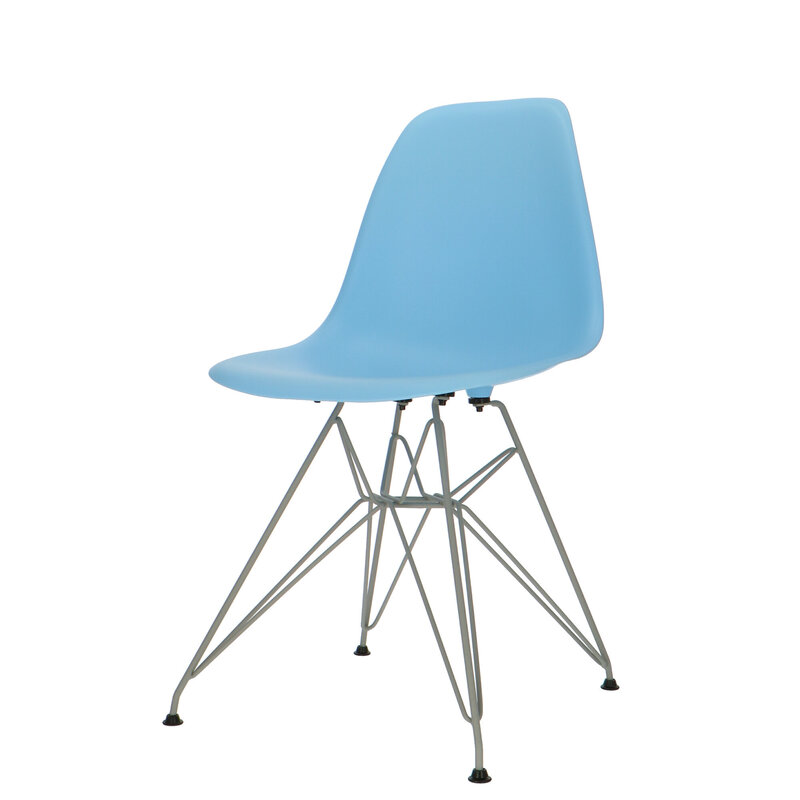 POPfurniture Chaise POP DSR Pieds Gris Bleu