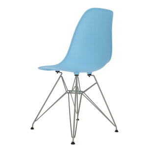 POPfurniture POP Stuhl DSR Graues Untergestell Blau