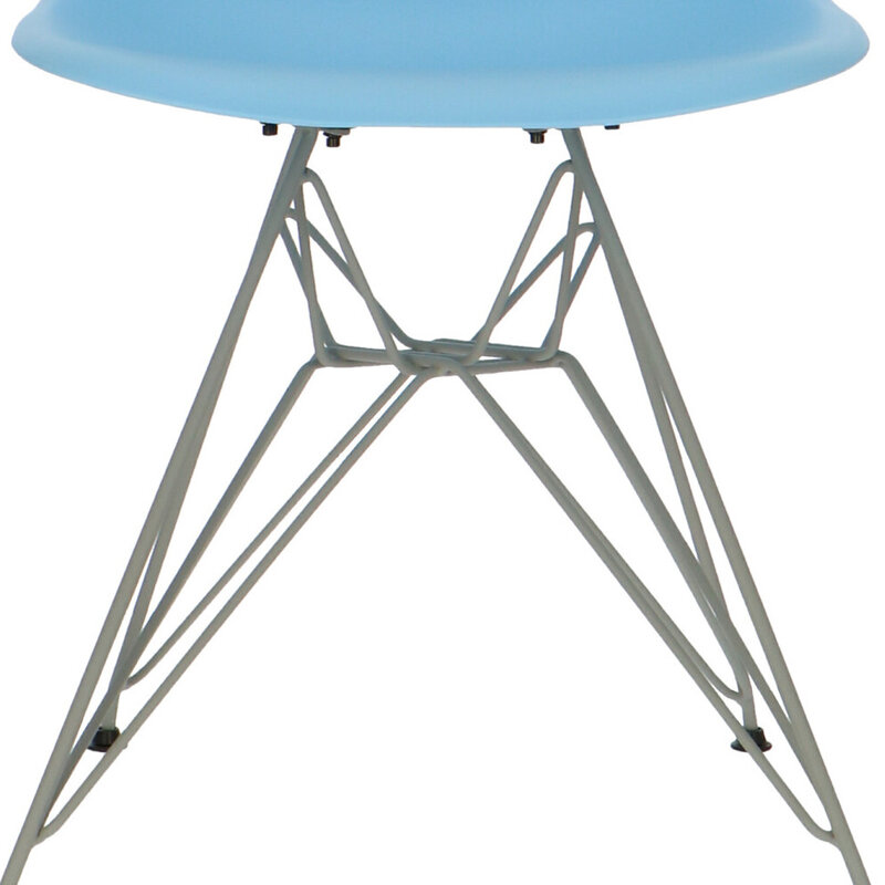 POPfurniture POP Stuhl DSR Graues Untergestell Blau