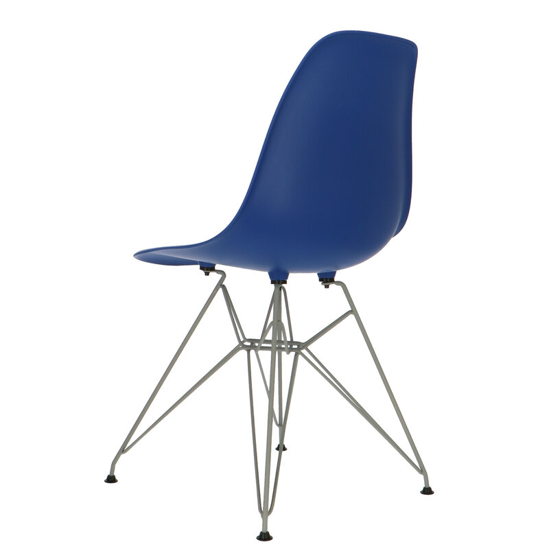 POPfurniture Chaise POP DSR Pieds Gris Bleu Foncé