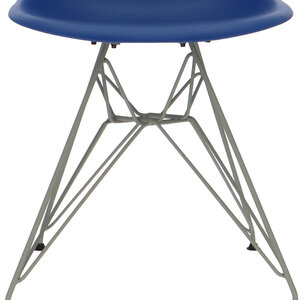 POPfurniture POP Stuhl DSR Graues Untergestell Dunkelblau