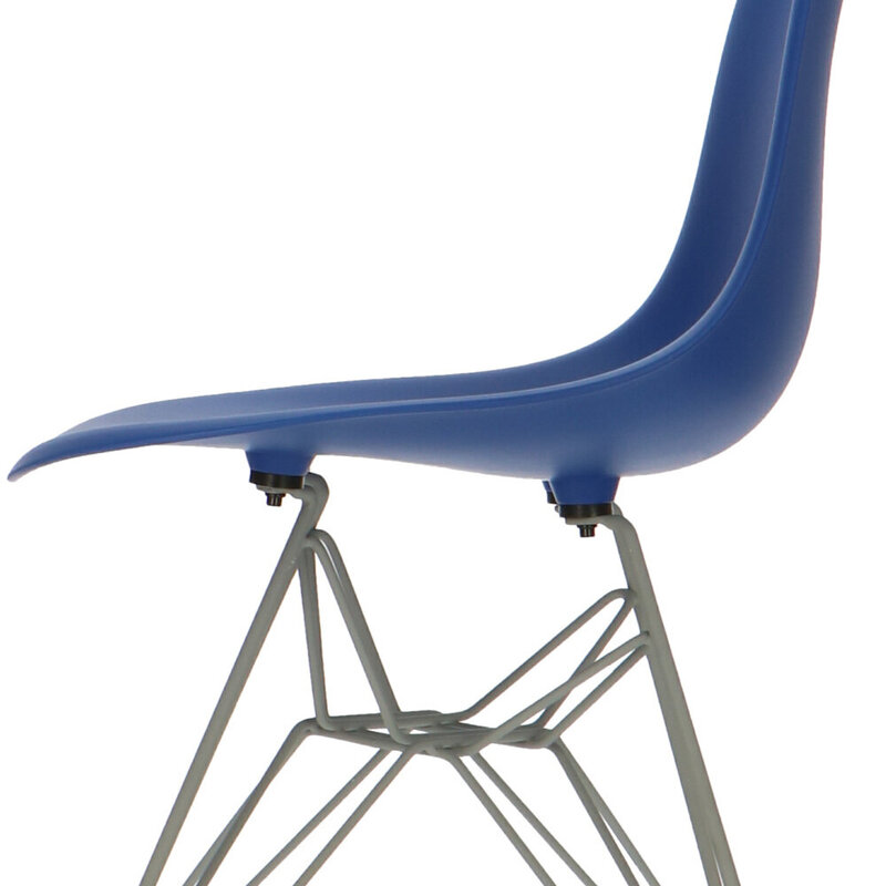 POPfurniture Chaise POP DSR Pieds Gris Bleu Foncé