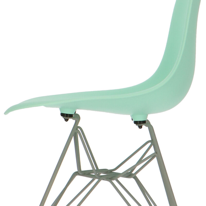 POPfurniture Chaise POP DSR Pieds Gris Vert Menthe