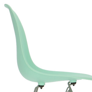 POPfurniture POP Stuhl DSR Graues Untergestell Minzgrün