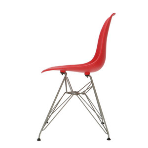 POPfurniture POP Stuhl DSR Graues Untergestell Rot