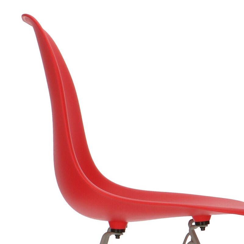 POPfurniture Chaise POP DSR Pieds Gris Rouge