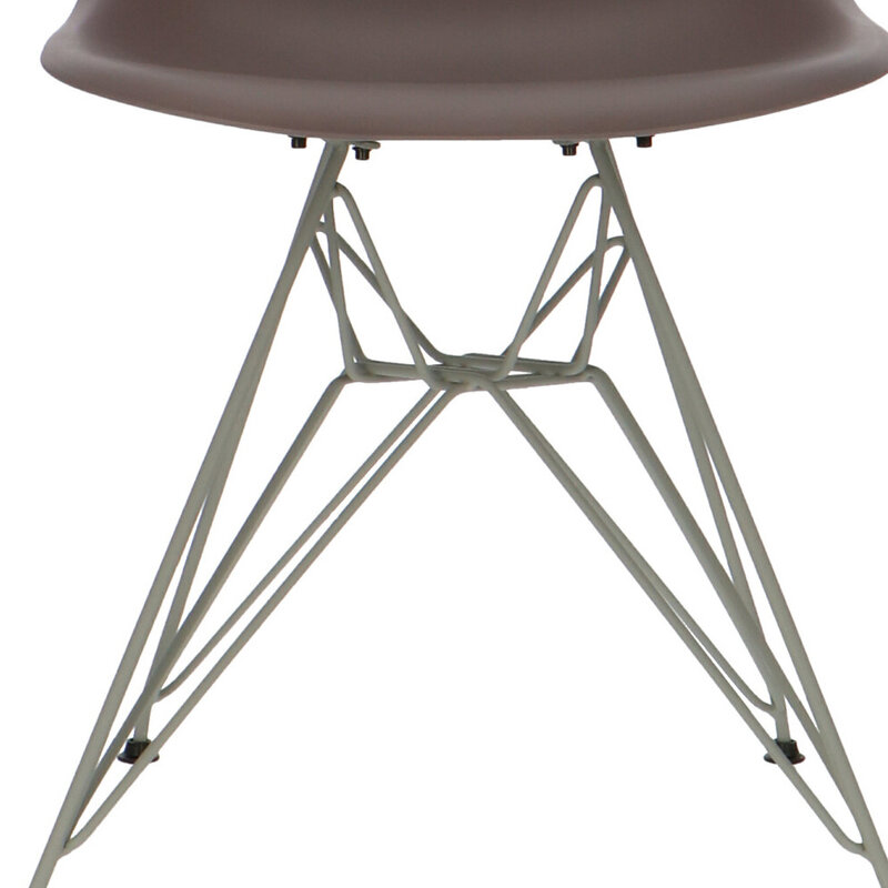 POPfurniture POP Stuhl DSR Graues Untergestell Taupe