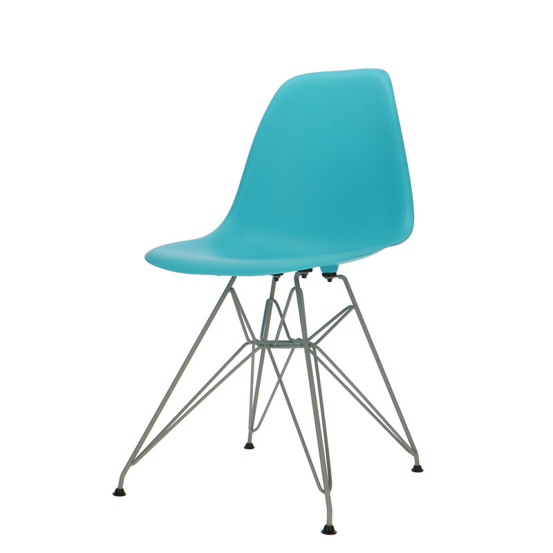POPfurniture Chaise POP DSR Pieds Gris Turquoise