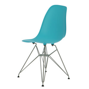 POPfurniture Chaise POP DSR Pieds Gris Turquoise